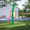 DOCCIASOLARE-RIO-VERDE-BLACKMATT Ducha Solar Exterior Verde Blackmatt Curvada Starmatrix Rio 22l Con Lavapies Polietileno Blanco 226 Cm Ideal Para Jardín Piscina Camping Terraza Ducha Solar Piscina y Ducha De Jardín Para Exterior