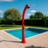 DOCCIASOLARE-RIOXXL-ROSSO-BLACKMATT Ducha Solar Starmatrix Rio Xxl Rojo Blackmatt Curvada De Polietileno Hd Altura 226 Cm 40 Litros Negra Ducha Solar Exterior Para Jardín y Piscina Ducha Solar Xxl Con Depósito De 40l