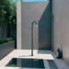 LUNA-ALU-GRIGIA-LCD SINED Ducha de Aluminio Gris con Rociador LCD Doble Toma de Agua Inferior y Lateral y Diseno Versátil Para Exterior y Hogar 2235 cm Agua caliente y fría LUNA ALU GRIGIA LCD