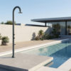 LUNA-ALU-GRIGIA SINED Ducha de exterior de Aluminio Color Gris con Mezclador para Agua Caliente y Fría Doble Conexión Instalación Interna y Externa Accesorios Incluidos LUNA ALU GRIGIA
