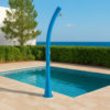 RIO-SS0935-BLUE Ducha Exterior Azul con Calentamiento Solar 226 cm de altura con depósito de 25 litros grifería de latón ideal para jardín o piscina STARMATRIX RIO BLUE